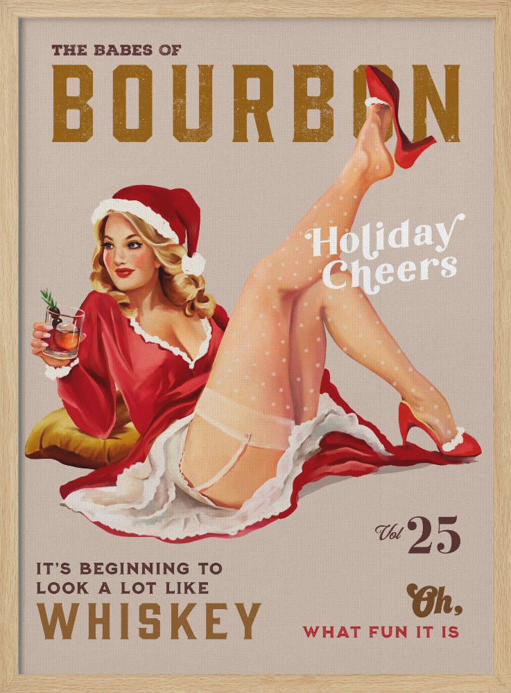 wall-art-print-canvas-poster-framed-Babes of Bourbon Vol 25 Holiday Cheer Christmas Pinup , By Brett Gramse-1