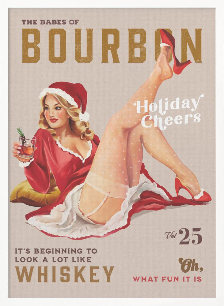 wall-art-print-canvas-poster-framed-Babes of Bourbon Vol 25 Holiday Cheer Christmas Pinup , By Brett Gramse-3