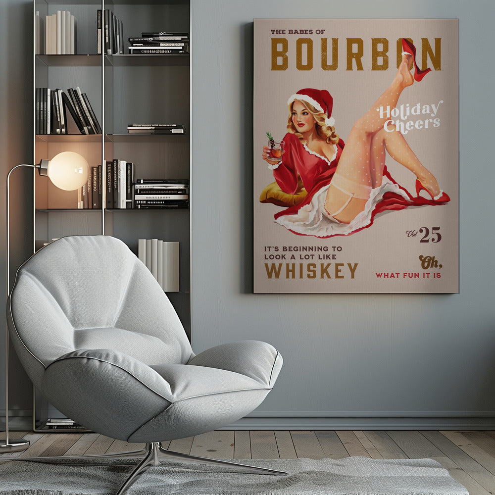 wall-art-print-canvas-poster-framed-Babes of Bourbon Vol 25 Holiday Cheer Christmas Pinup , By Brett Gramse-9