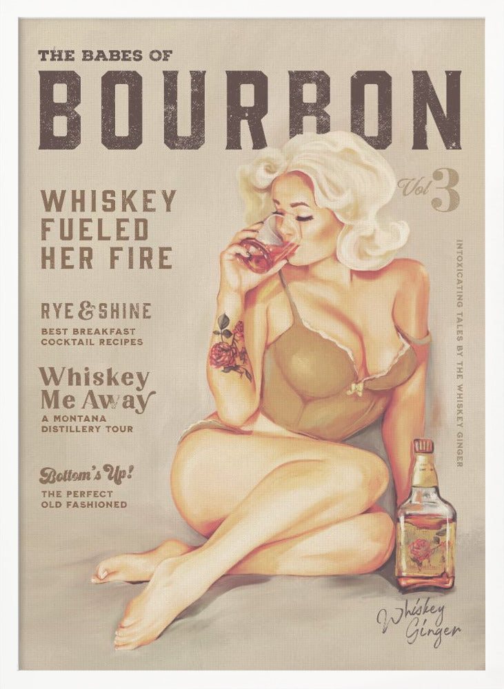 wall-art-print-canvas-poster-framed-Babes of Bourbon Vol 3 Sexy Vintage Pin Up Girl Drinking Whiskey , By Brett Gramse-3
