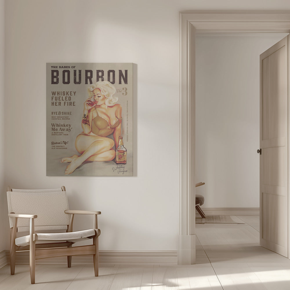 wall-art-print-canvas-poster-framed-Babes of Bourbon Vol 3 Sexy Vintage Pin Up Girl Drinking Whiskey , By Brett Gramse-6