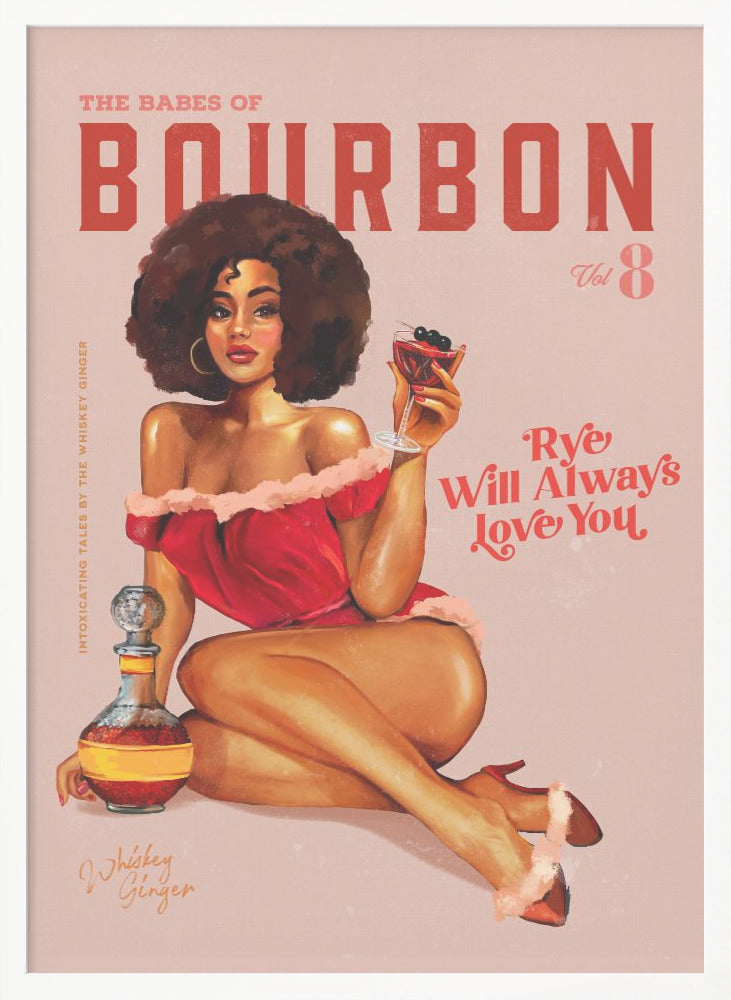 wall-art-print-canvas-poster-framed-Babes of Bourbon Vol 8 Vintage Pinup Girl With Afro , By Brett Gramse-3