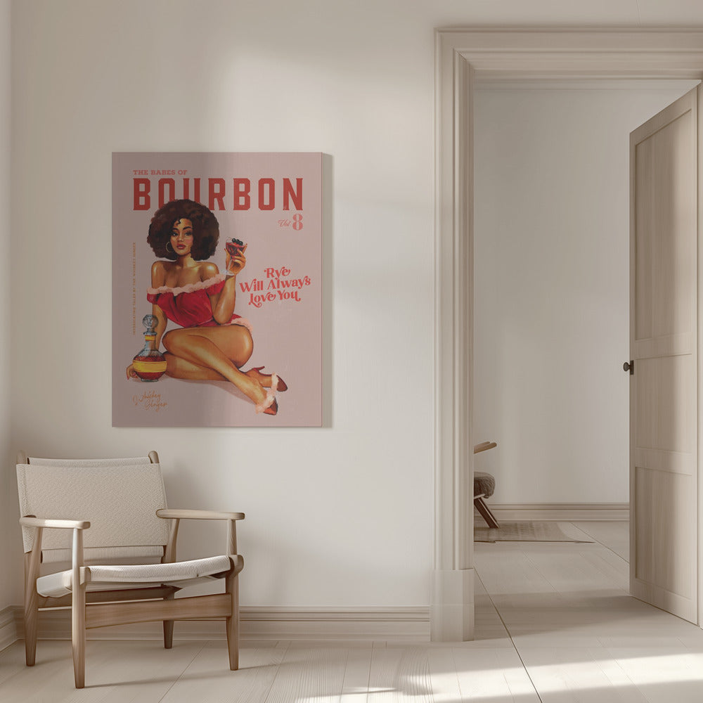 wall-art-print-canvas-poster-framed-Babes of Bourbon Vol 8 Vintage Pinup Girl With Afro , By Brett Gramse-6