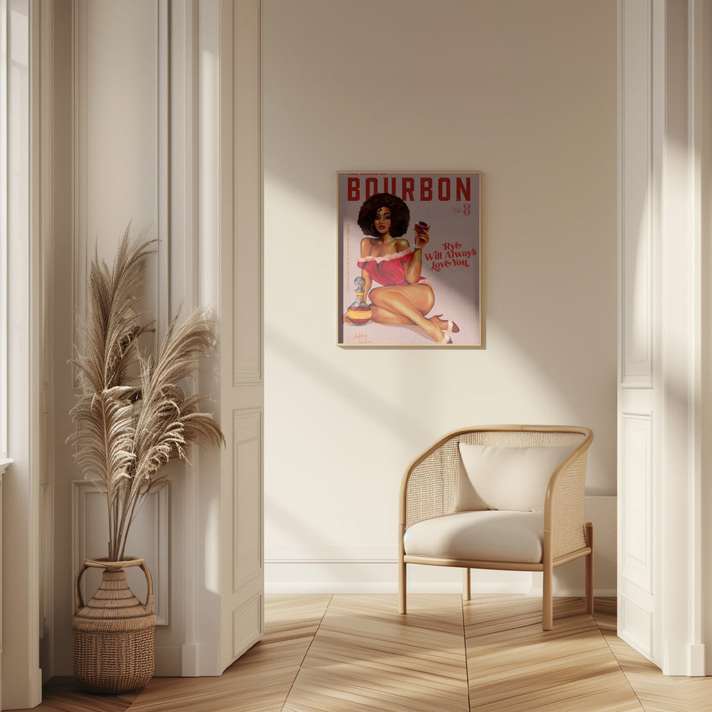 wall-art-print-canvas-poster-framed-Babes of Bourbon Vol 8 Vintage Pinup Girl With Afro , By Brett Gramse-7
