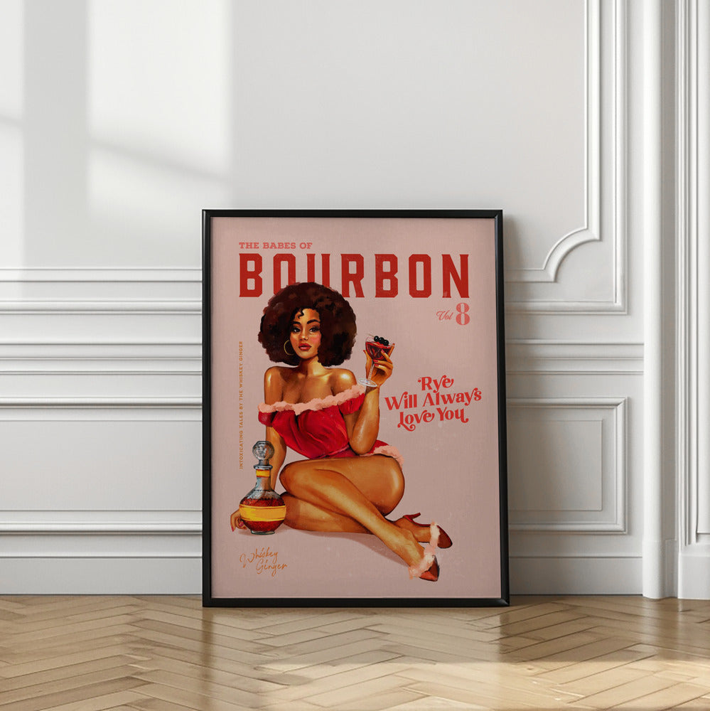 wall-art-print-canvas-poster-framed-Babes of Bourbon Vol 8 Vintage Pinup Girl With Afro , By Brett Gramse-8