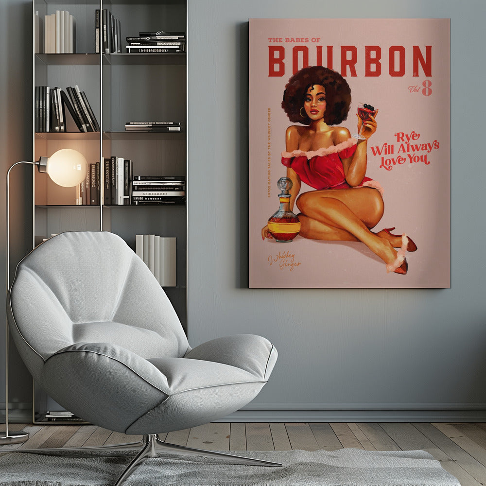 wall-art-print-canvas-poster-framed-Babes of Bourbon Vol 8 Vintage Pinup Girl With Afro , By Brett Gramse-9