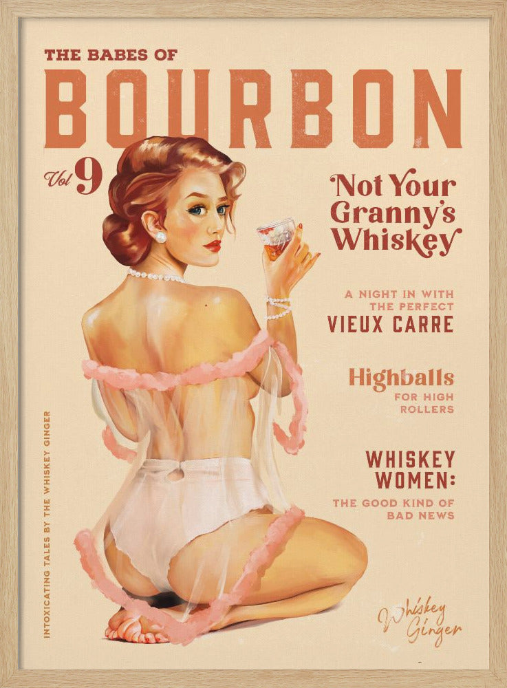 wall-art-print-canvas-poster-framed-Babes of Bourbon Vol 9 Vintage Whiskey Pinup , By Brett Gramse-1