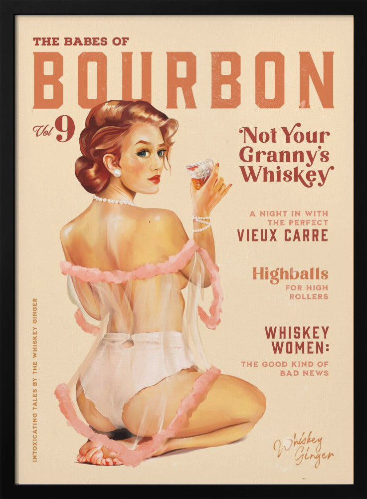wall-art-print-canvas-poster-framed-Babes of Bourbon Vol 9 Vintage Whiskey Pinup , By Brett Gramse-2