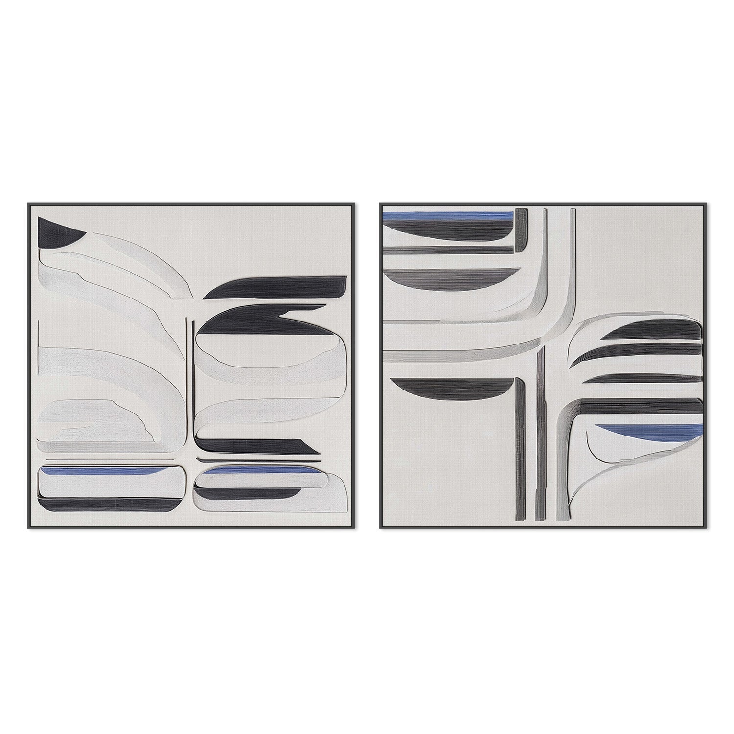 wall-art-print-canvas-poster-framed-Balance Blue, Style A & B, Set Of 2 , By Alma-3