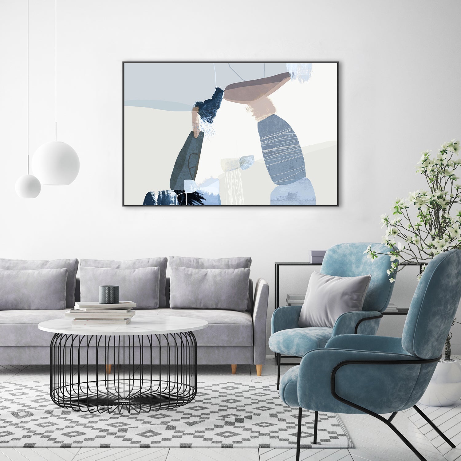 wall-art-print-canvas-poster-framed-Balancing Forms, Blue-7