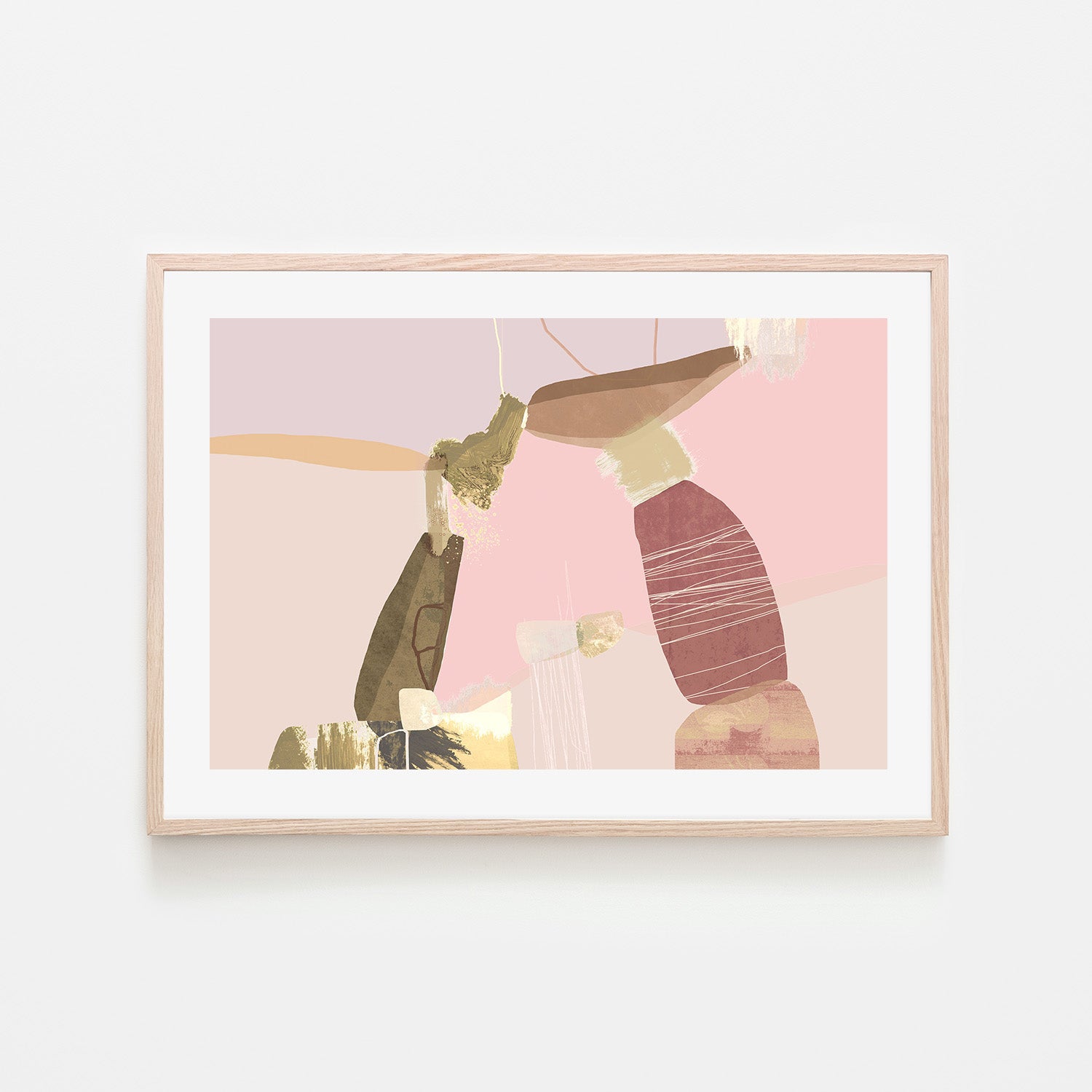wall-art-print-canvas-poster-framed-Balancing Forms , Pastel Purple and Pink-6