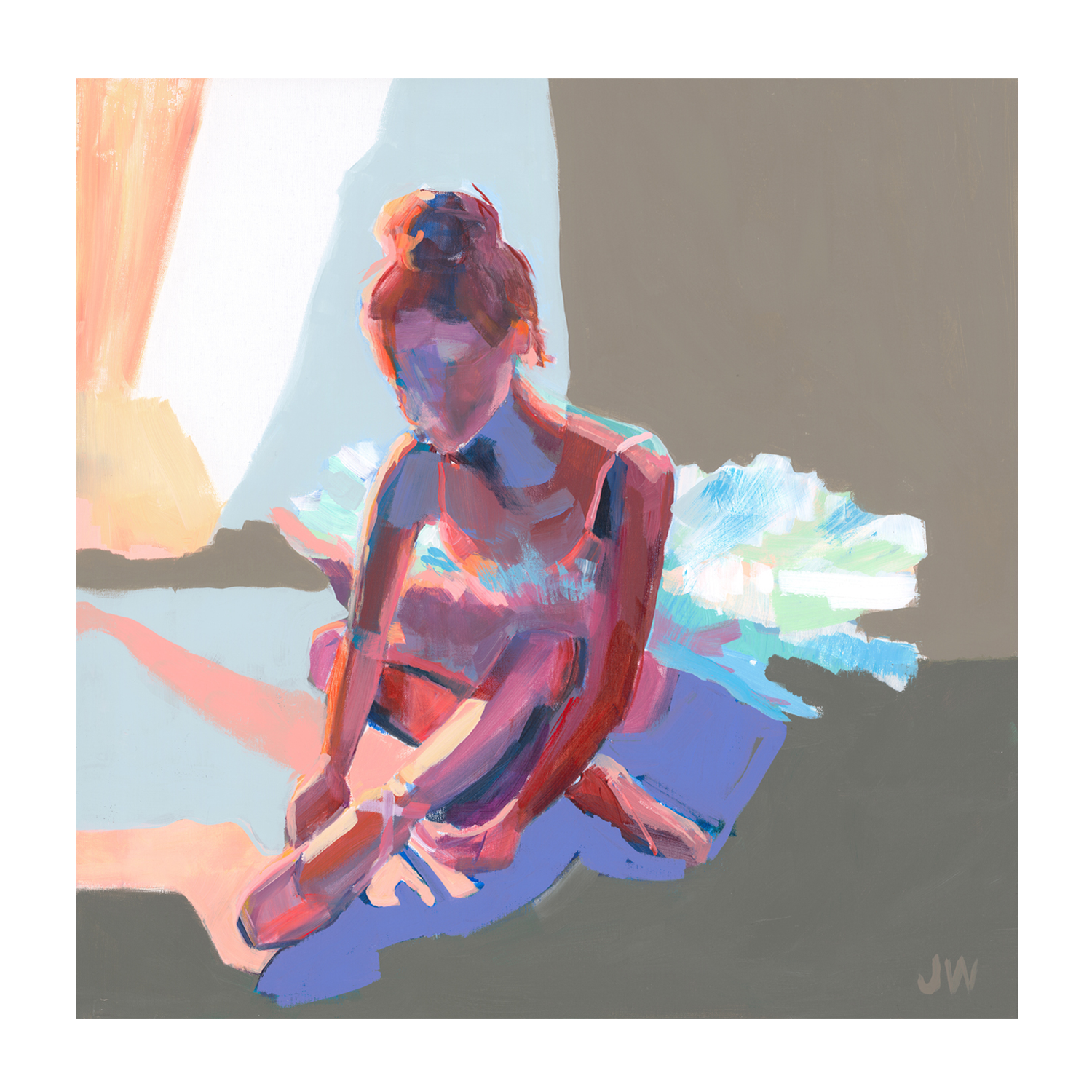 wall-art-print-canvas-poster-framed-Ballerina Sitting , By Jenny Westenhofer Art-1