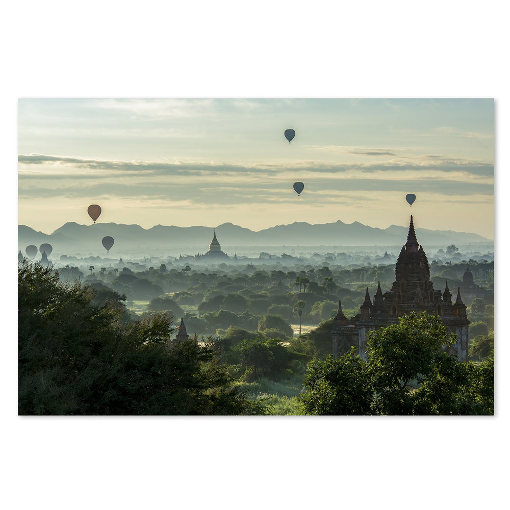 wall-art-print-canvas-poster-framed-Balloons On Temples, By Mieke Suharini-by-Plus X Studio-Gioia Wall Art