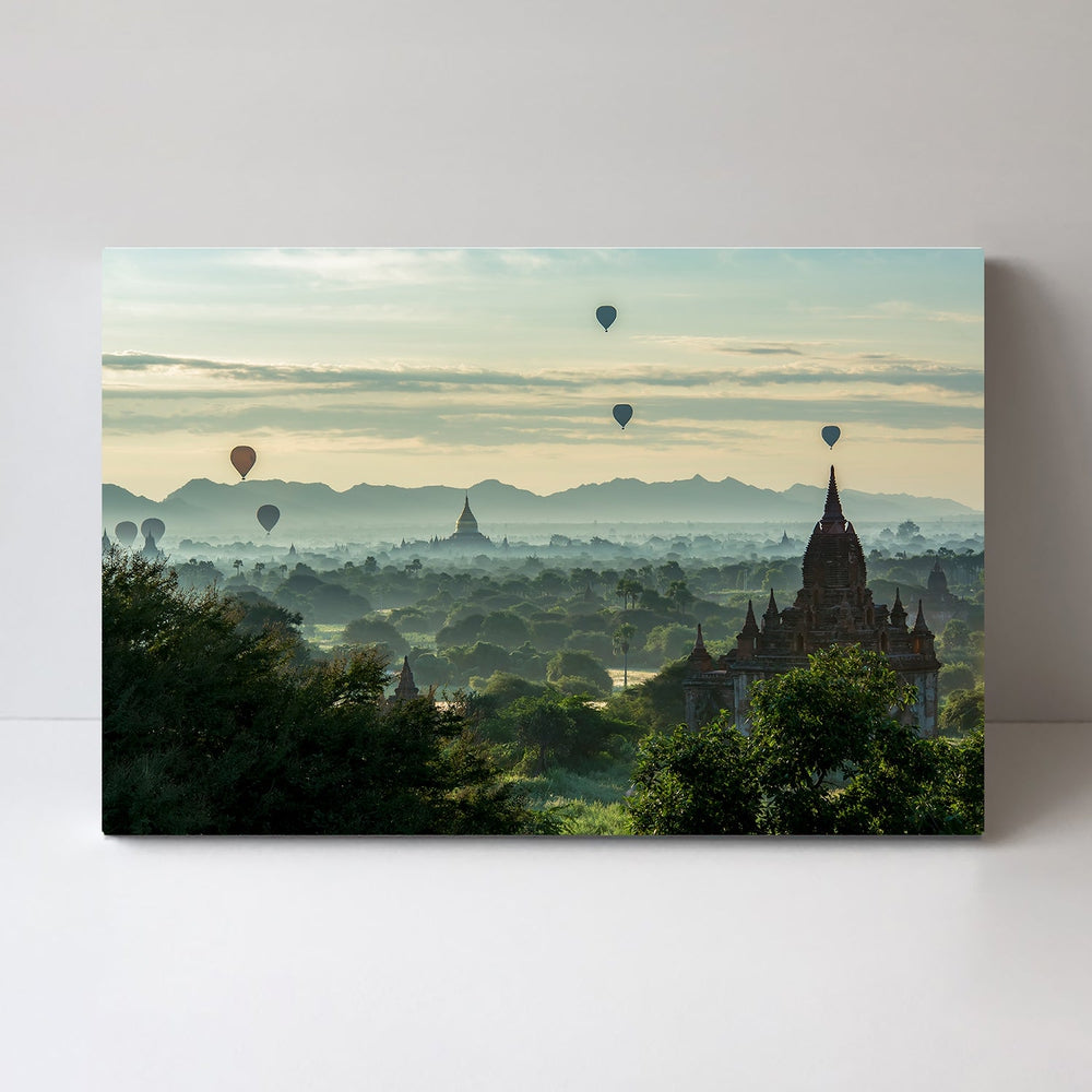 wall-art-print-canvas-poster-framed-Balloons On Temples, By Mieke Suharini-by-Plus X Studio-Gioia Wall Art