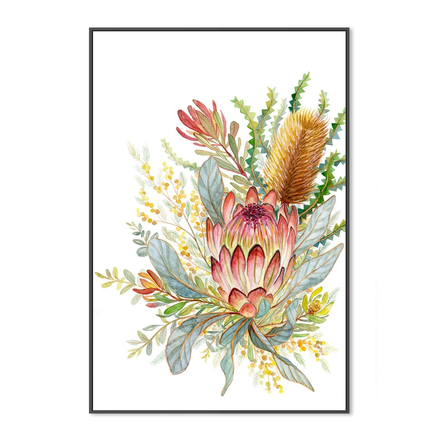 wall-art-print-canvas-poster-framed-Banksia & Leucadendron , By Jessie Mitchelson-3