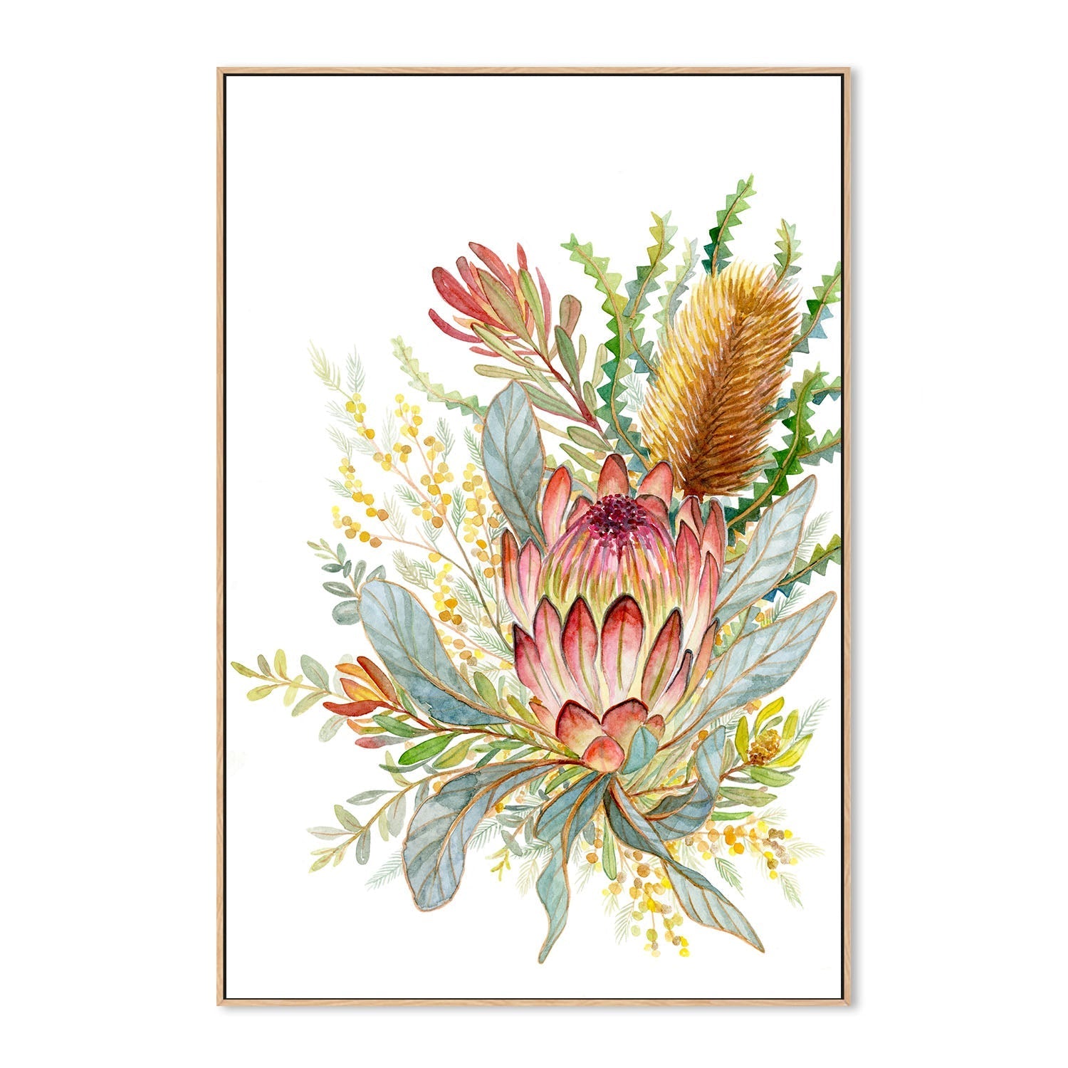 wall-art-print-canvas-poster-framed-Banksia & Leucadendron , By Jessie Mitchelson-4