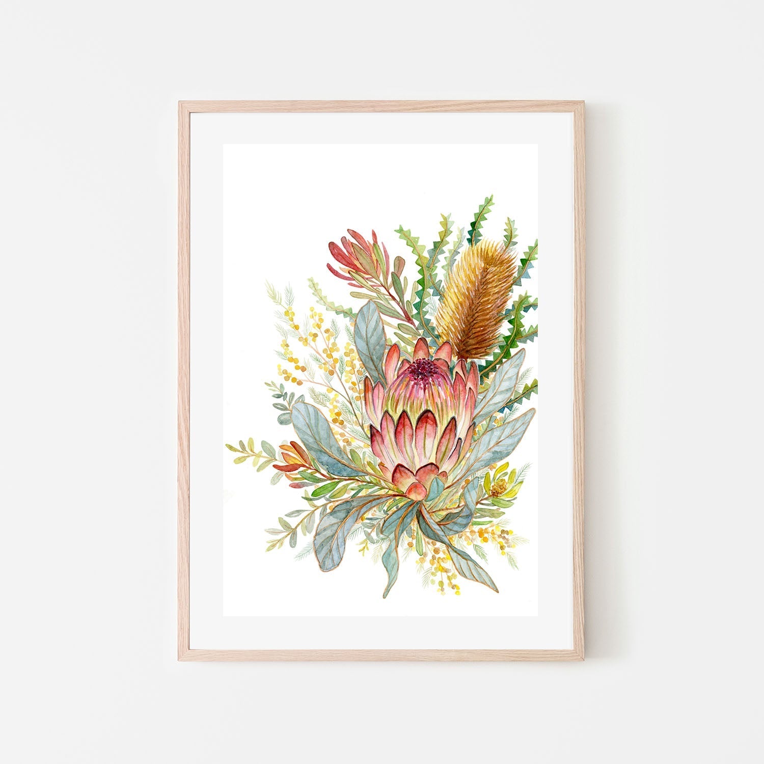 wall-art-print-canvas-poster-framed-Banksia & Leucadendron , By Jessie Mitchelson-6