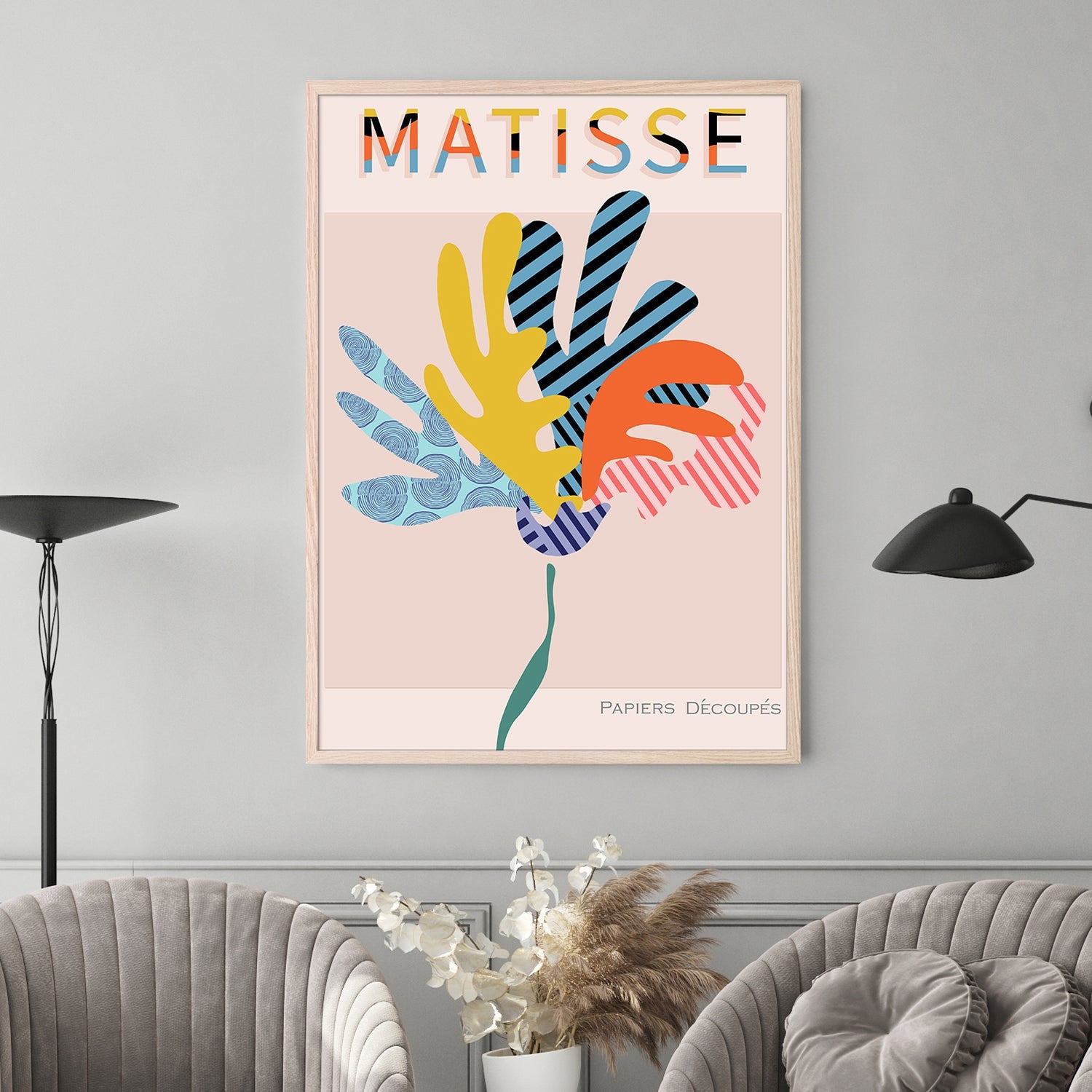wall-art-print-canvas-poster-framed-Bauhaus - Flower-2
