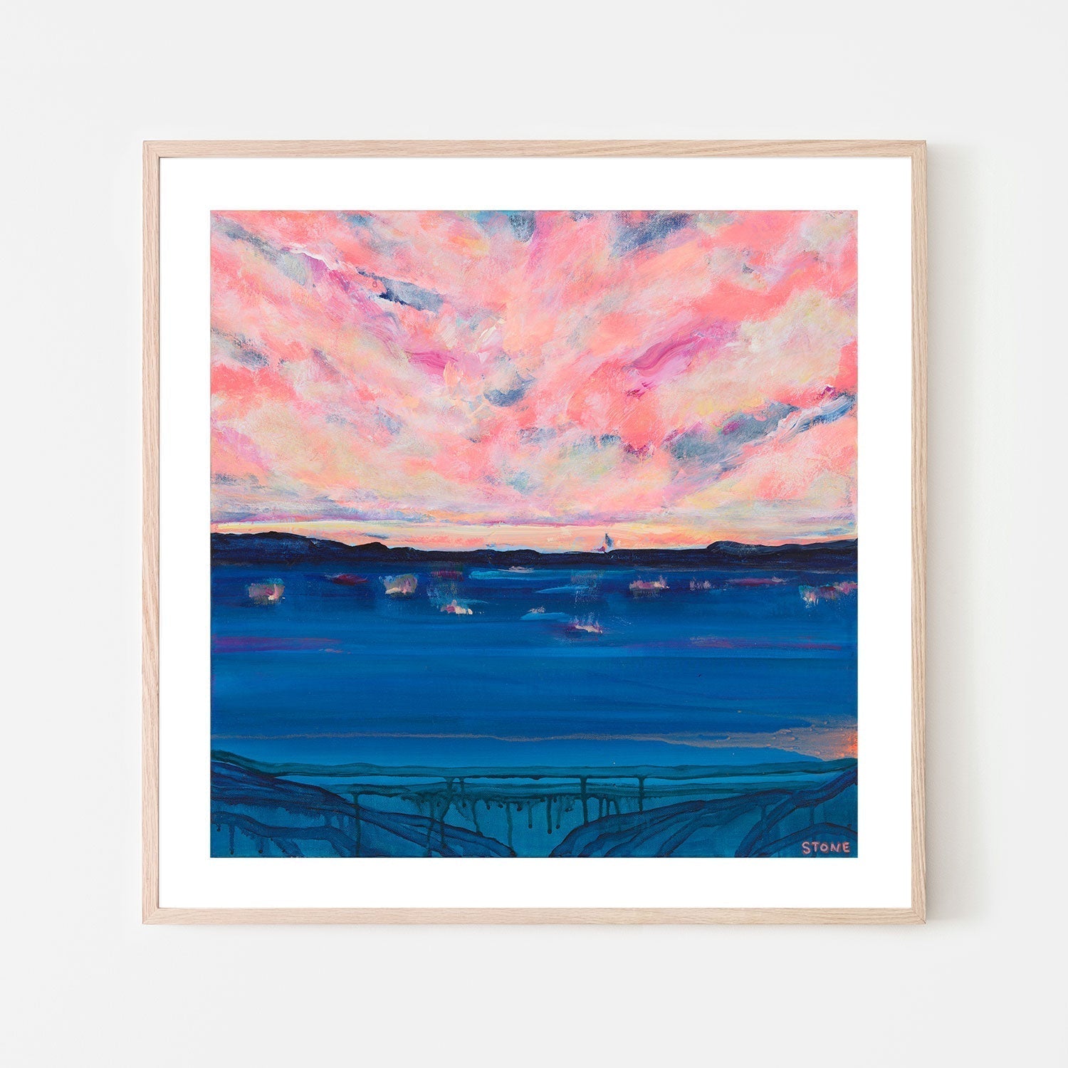 wall-art-print-canvas-poster-framed-Bayside Sunset , By Belinda Stone-GIOIA-WALL-ART