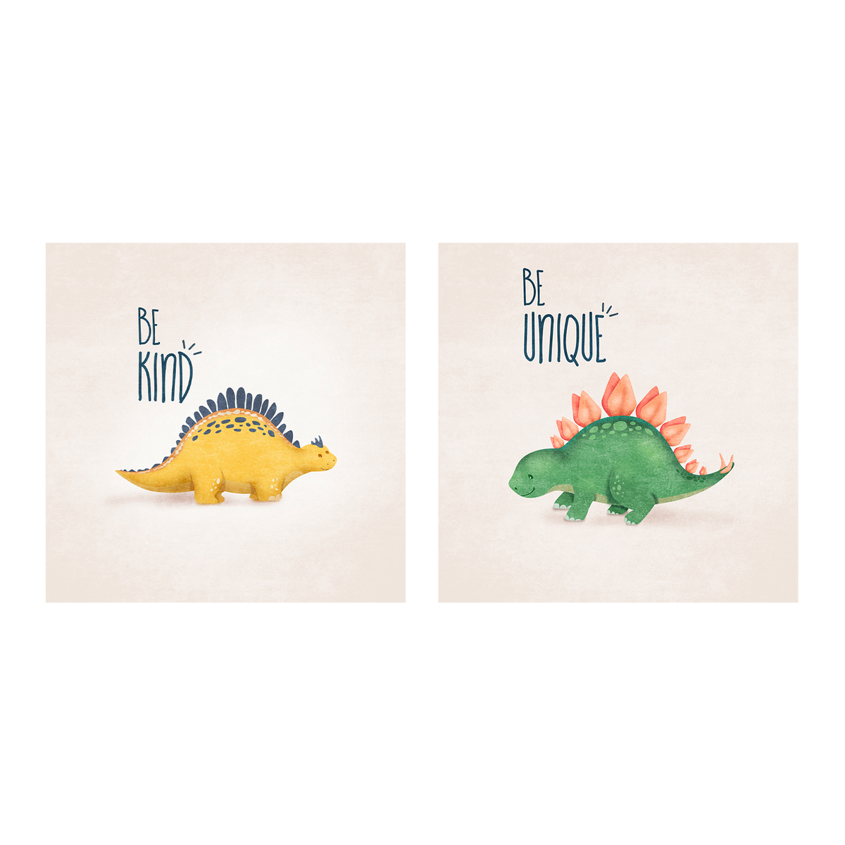wall-art-print-canvas-poster-framed-Be Kind And Unique, Set Of 2 , By Emel Tunaboylu-GIOIA-WALL-ART