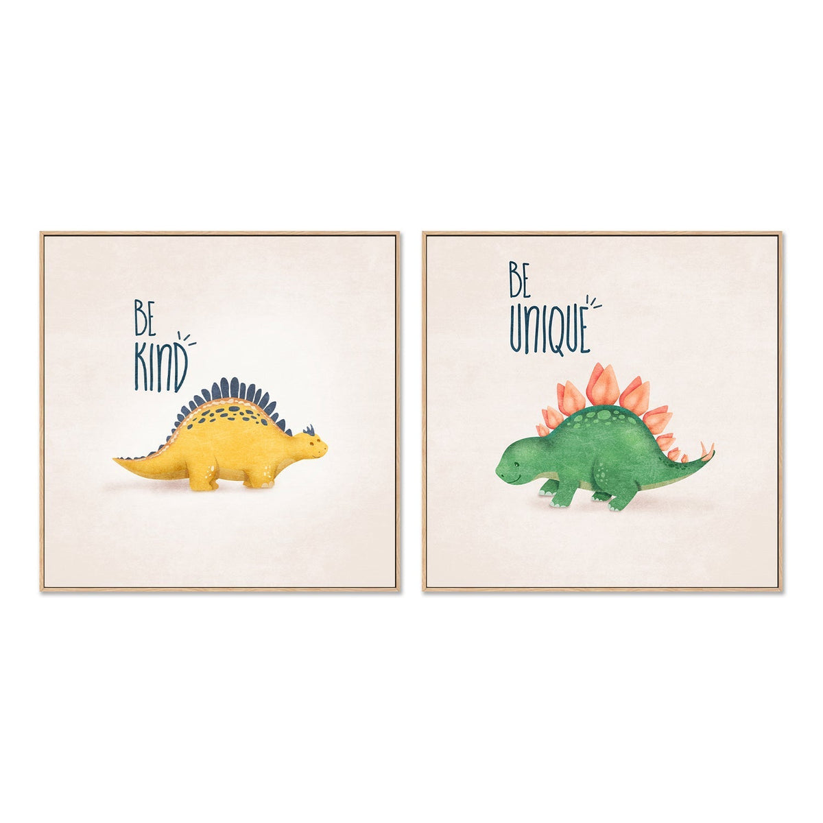 wall-art-print-canvas-poster-framed-Be Kind And Unique, Set Of 2 , By Emel Tunaboylu-GIOIA-WALL-ART