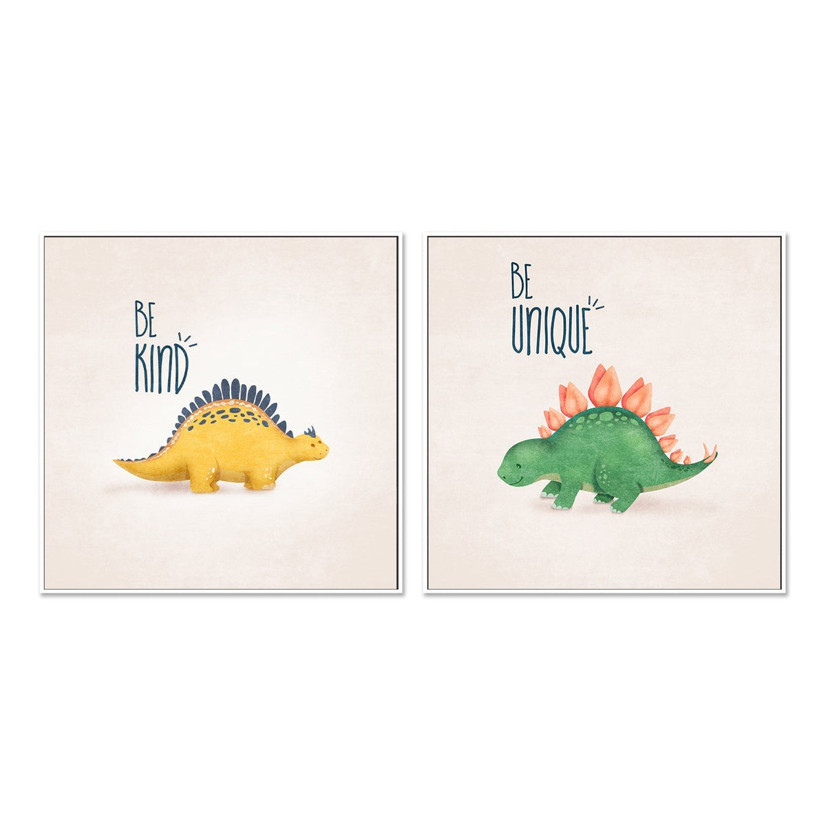 wall-art-print-canvas-poster-framed-Be Kind And Unique, Set Of 2 , By Emel Tunaboylu-GIOIA-WALL-ART