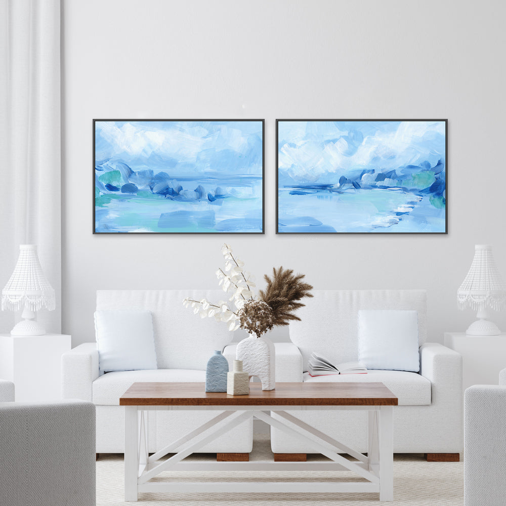 wall-art-print-canvas-poster-framed-Beach Abstract , Style A & B, Set Of 2 , By Jetty Home-2