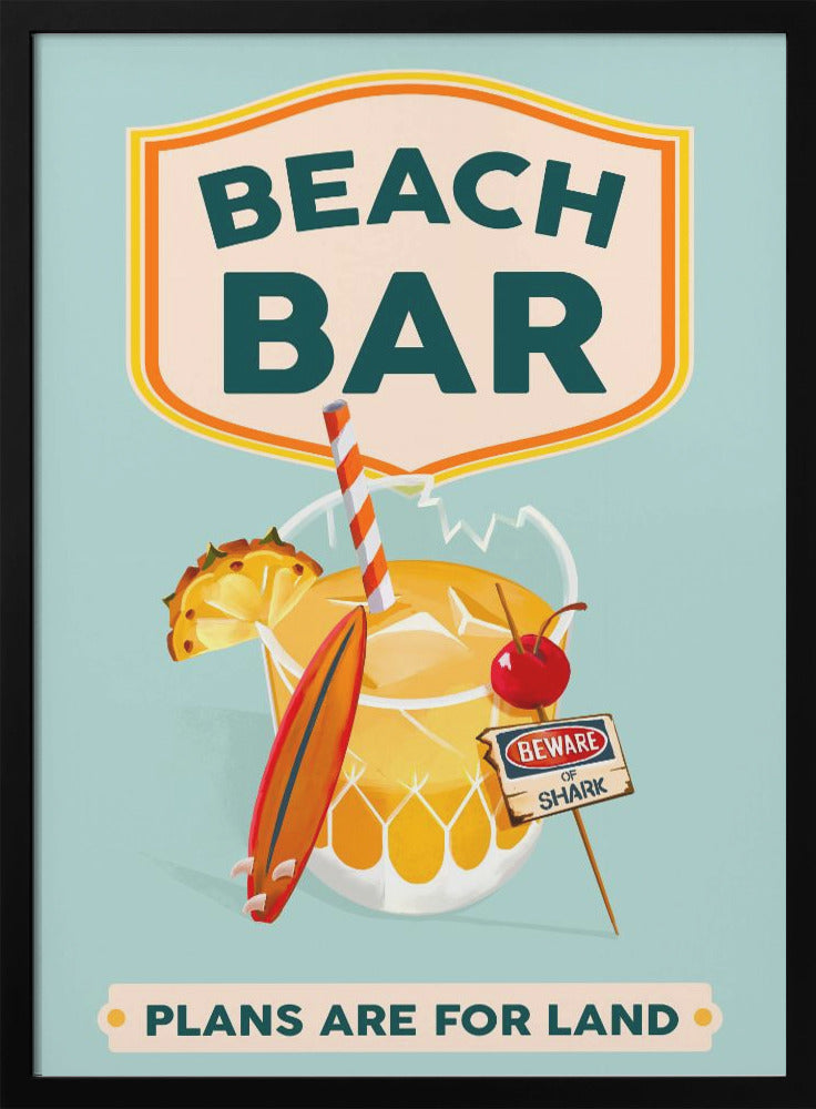 wall-art-print-canvas-poster-framed-Beach Bar Summer Tropical Cocktail Bar Art , By Brett Gramse-2