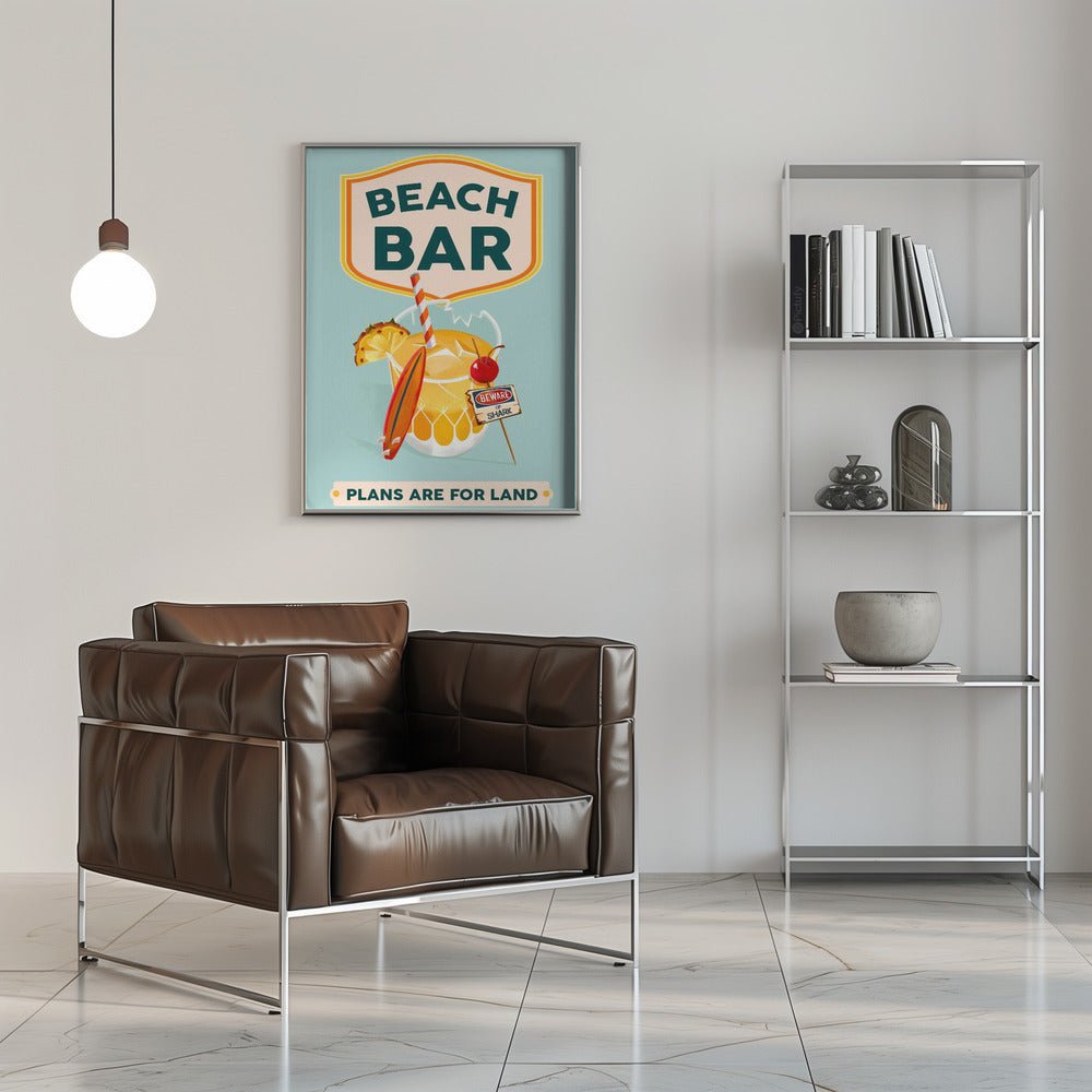 wall-art-print-canvas-poster-framed-Beach Bar Summer Tropical Cocktail Bar Art , By Brett Gramse-5