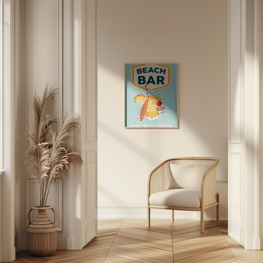 wall-art-print-canvas-poster-framed-Beach Bar Summer Tropical Cocktail Bar Art , By Brett Gramse-7