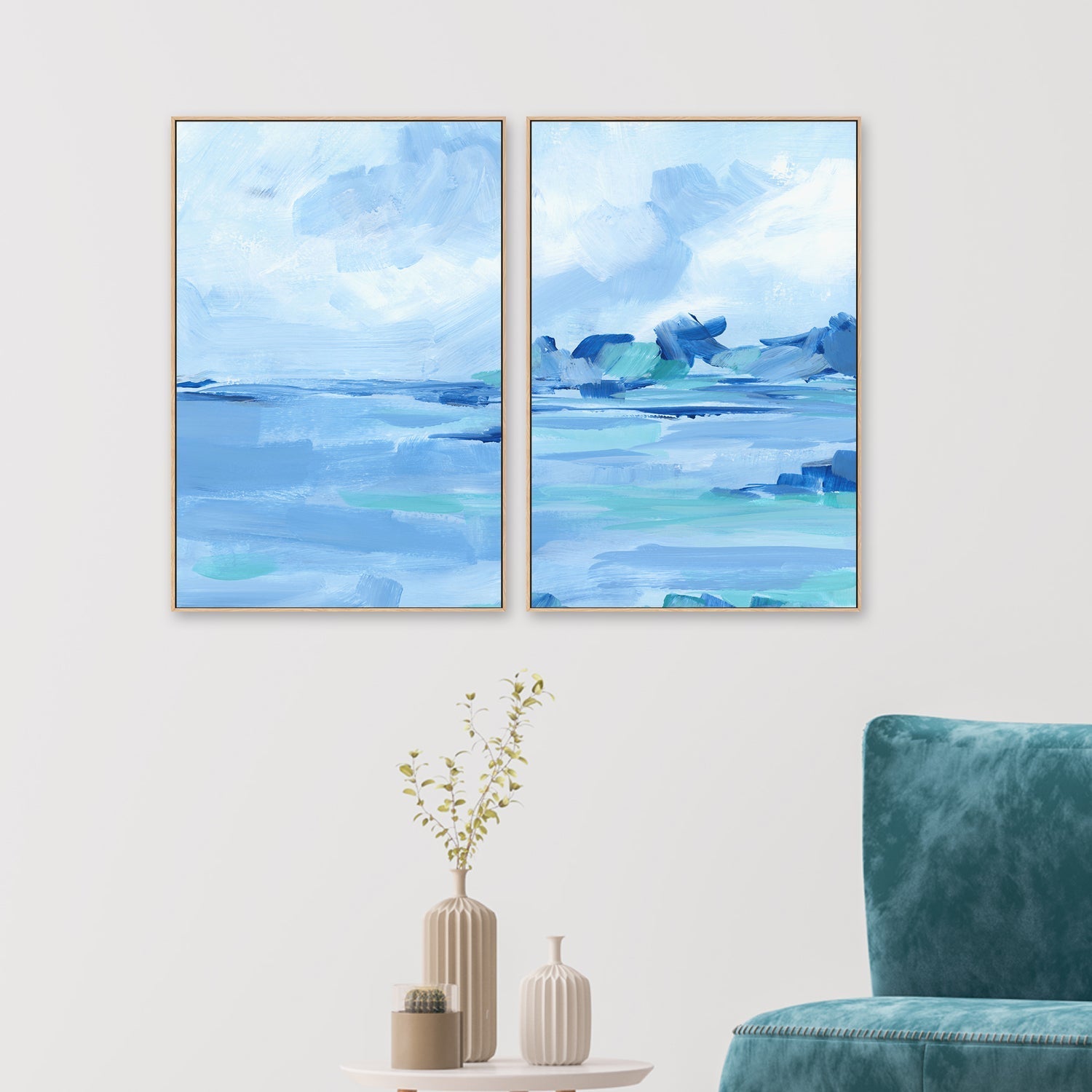 wall-art-print-canvas-poster-framed-Beach Escape , Style A & B , Set Of 2 , By Jetty Home-2