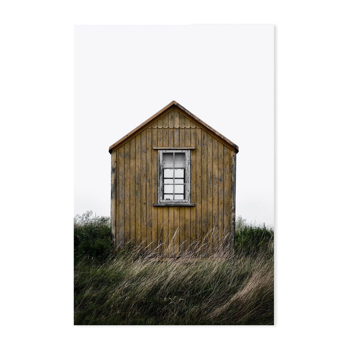 Beach Hut, by Lotte Gronkjar-Gioia-Prints-Framed-Canvas-Poster-GIOIA-WALL-ART