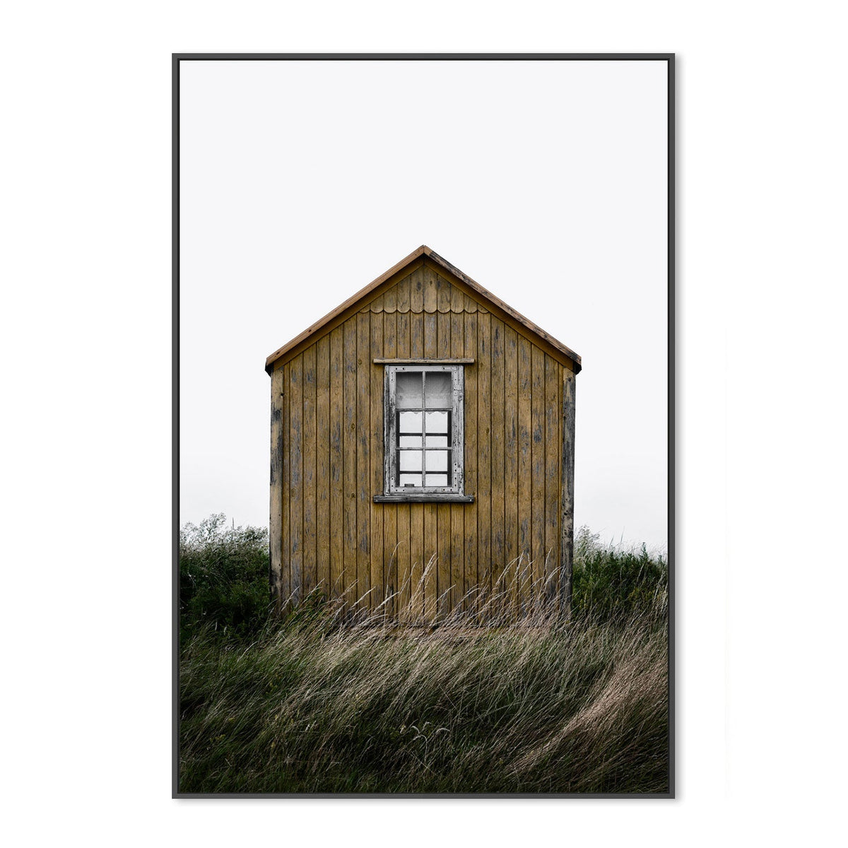 Beach Hut, by Lotte Gronkjar-Gioia-Prints-Framed-Canvas-Poster-GIOIA-WALL-ART
