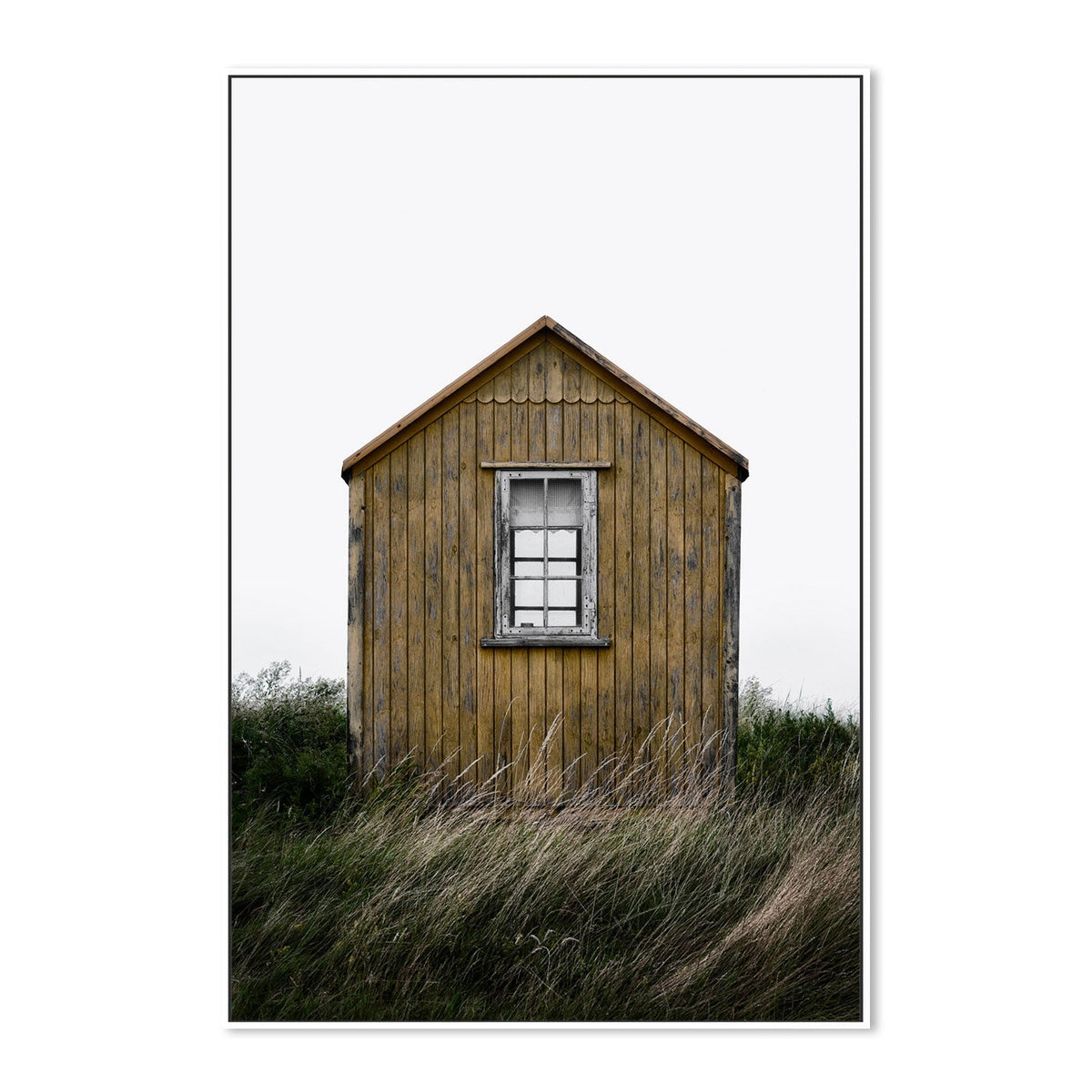 Beach Hut, by Lotte Gronkjar-Gioia-Prints-Framed-Canvas-Poster-GIOIA-WALL-ART