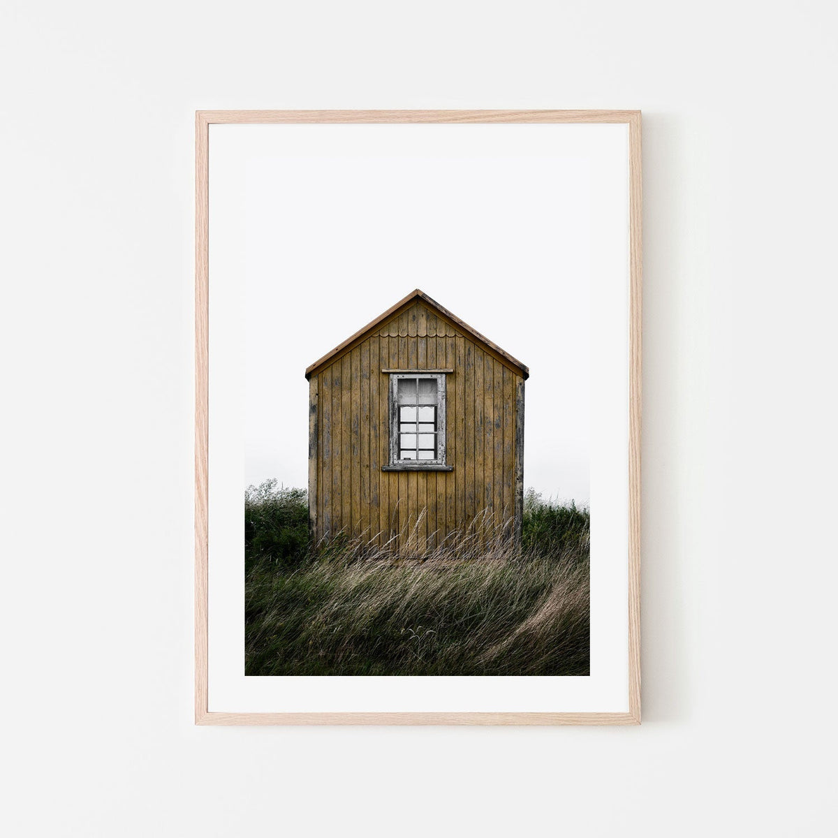 Beach Hut, by Lotte Gronkjar-Gioia-Prints-Framed-Canvas-Poster-GIOIA-WALL-ART