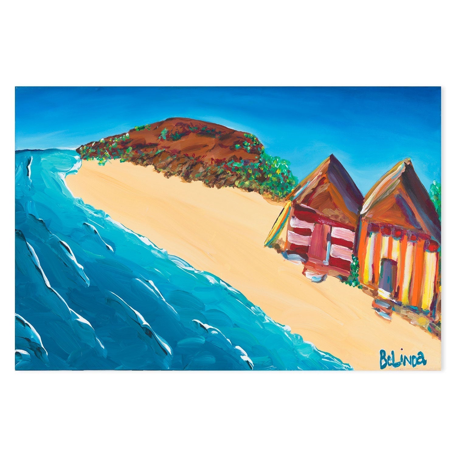 wall-art-print-canvas-poster-framed-Beach Huts , By Belinda Stone-GIOIA-WALL-ART