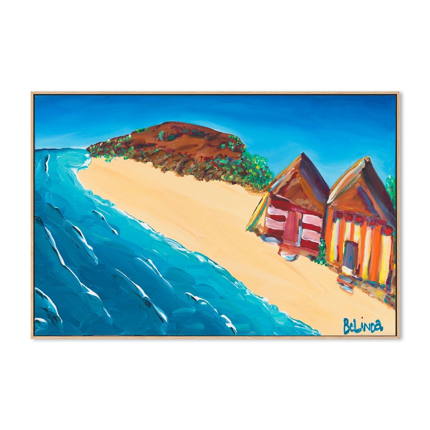 wall-art-print-canvas-poster-framed-Beach Huts , By Belinda Stone-GIOIA-WALL-ART