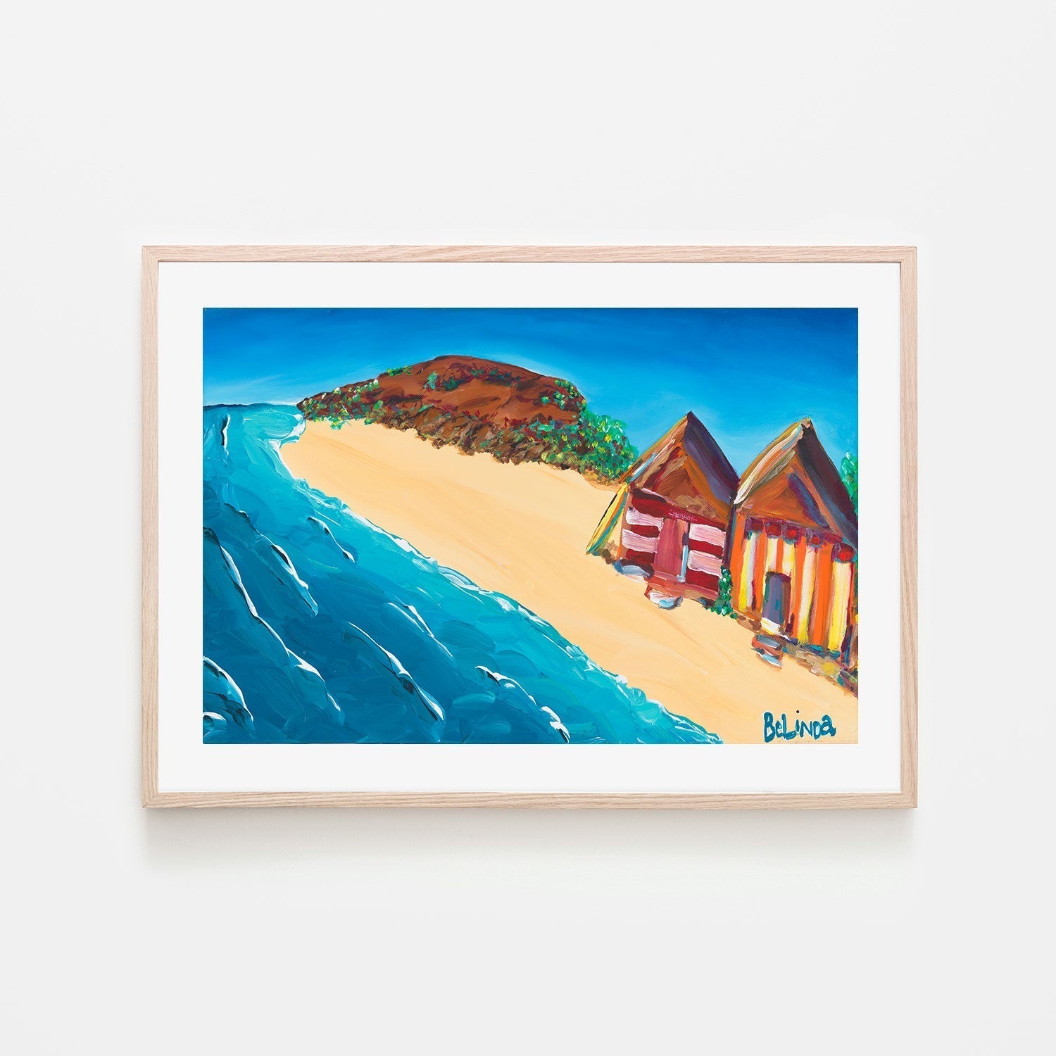 wall-art-print-canvas-poster-framed-Beach Huts , By Belinda Stone-GIOIA-WALL-ART