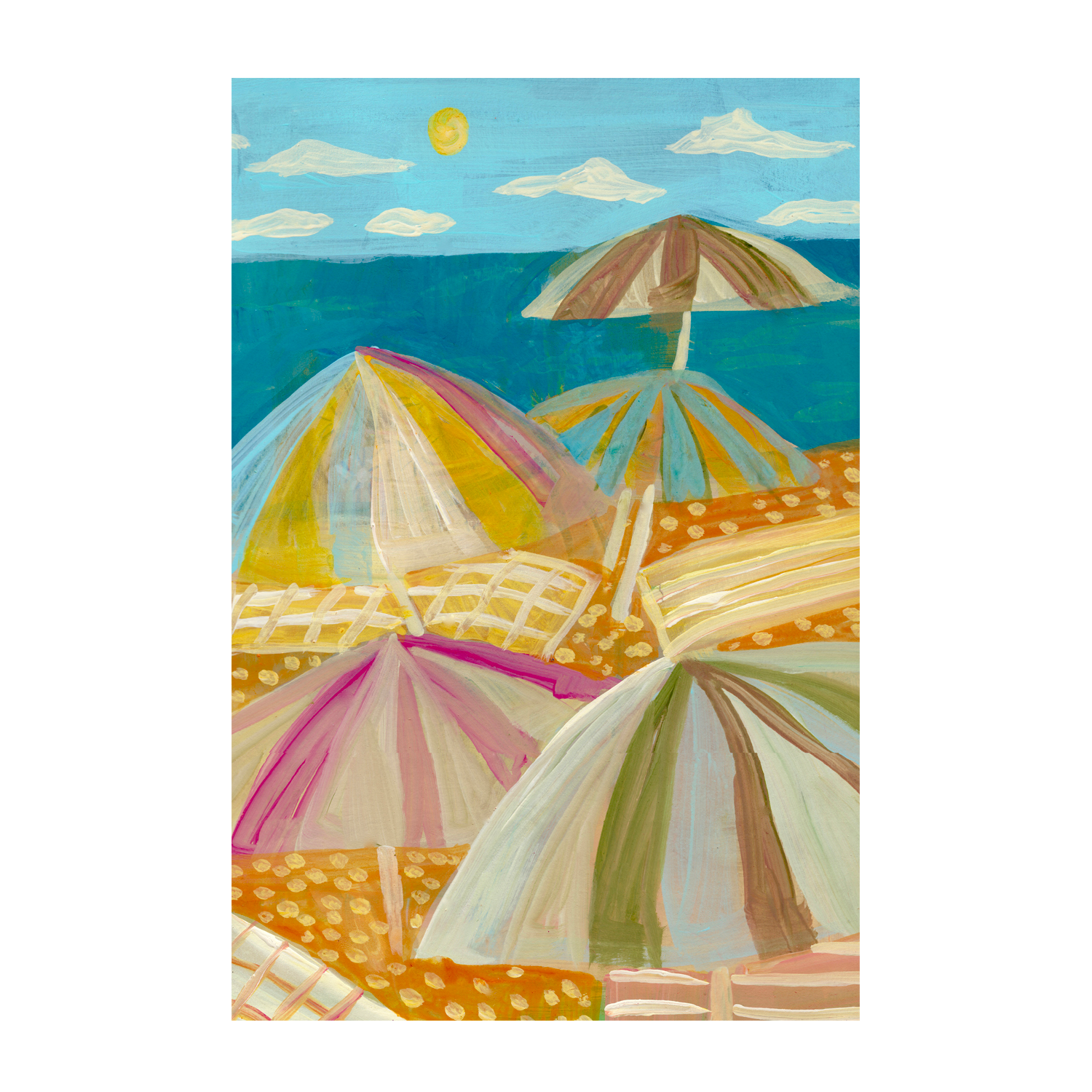 wall-art-print-canvas-poster-framed-Beach Umbrellas , By Eleanor Baker-1
