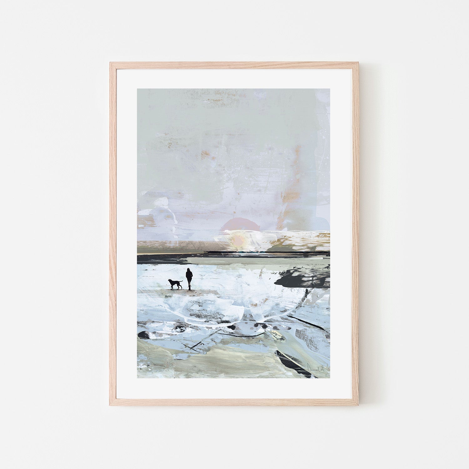wall-art-print-canvas-poster-framed-Beach Walk, Blue Tone-6