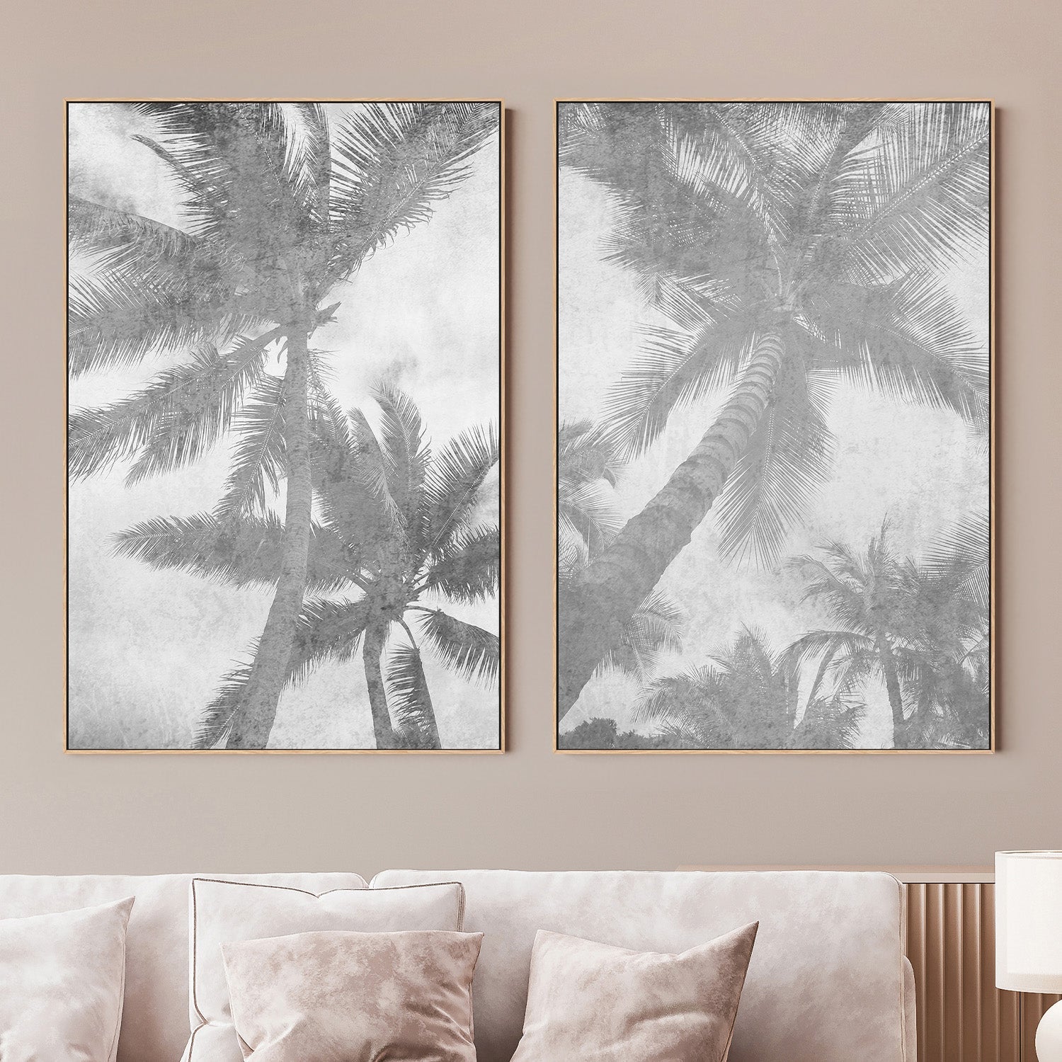 Beachscape Pink Palms, Style A & B, Set Of 2 , By Irena Orlov