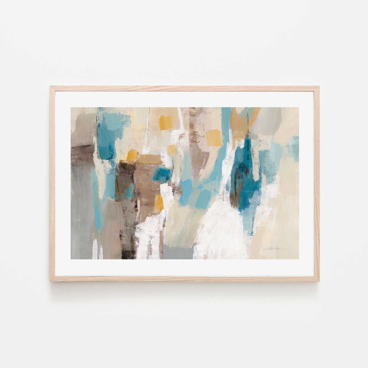wall-art-print-canvas-poster-framed-Beige And Navy Streaks, Style A , By Silvia Vassileva-GIOIA-WALL-ART