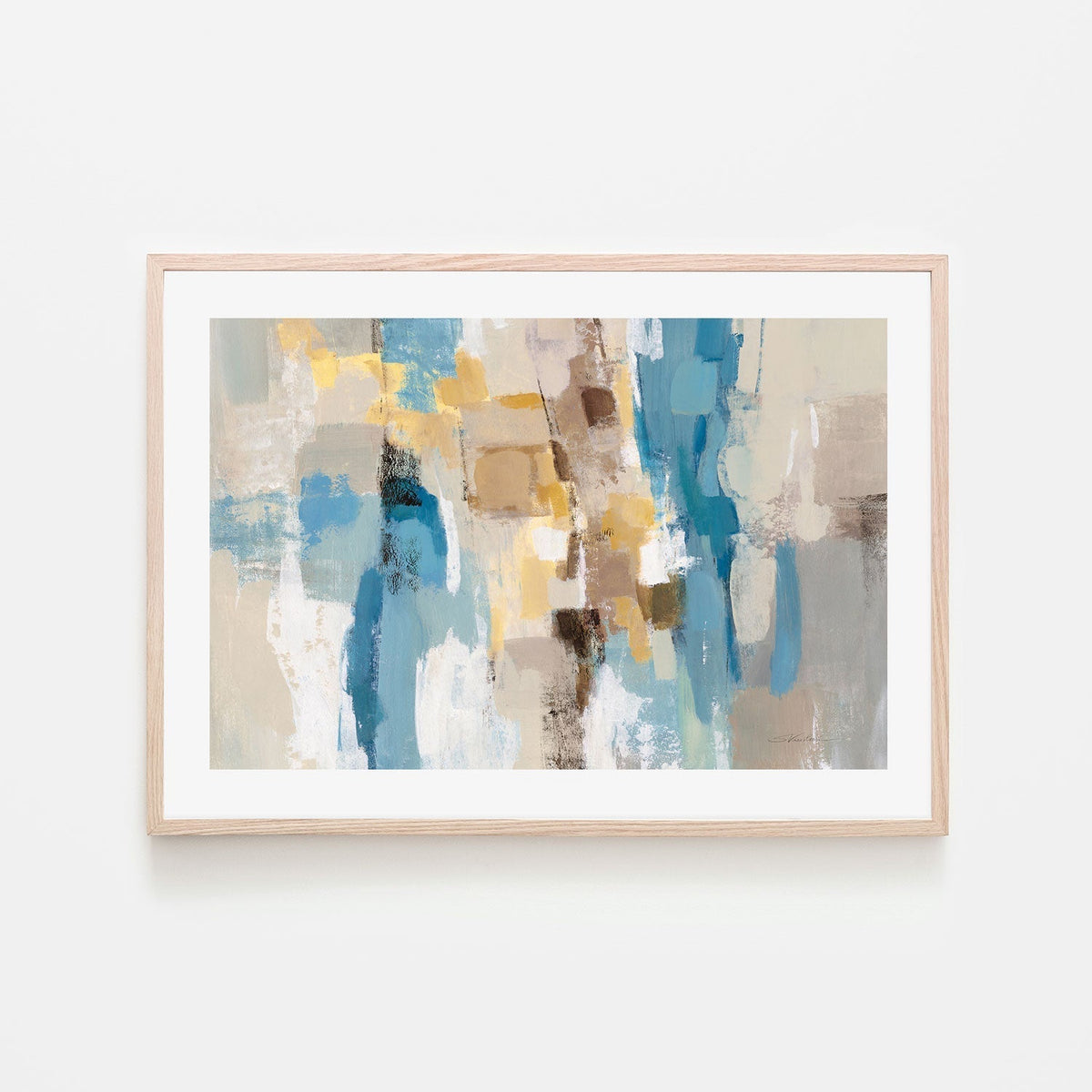 wall-art-print-canvas-poster-framed-Beige And Navy Streaks, Style B , By Silvia Vassileva-GIOIA-WALL-ART