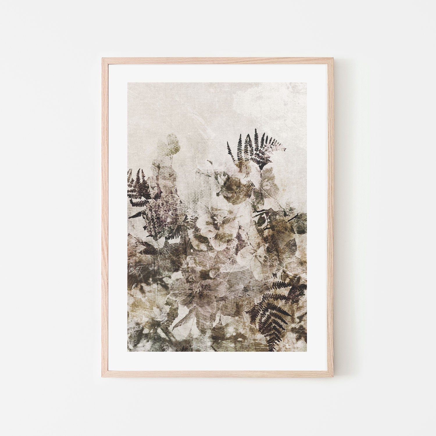 wall-art-print-canvas-poster-framed-Beige Grunge Floral , By Dear Musketeer Studio-GIOIA-WALL-ART