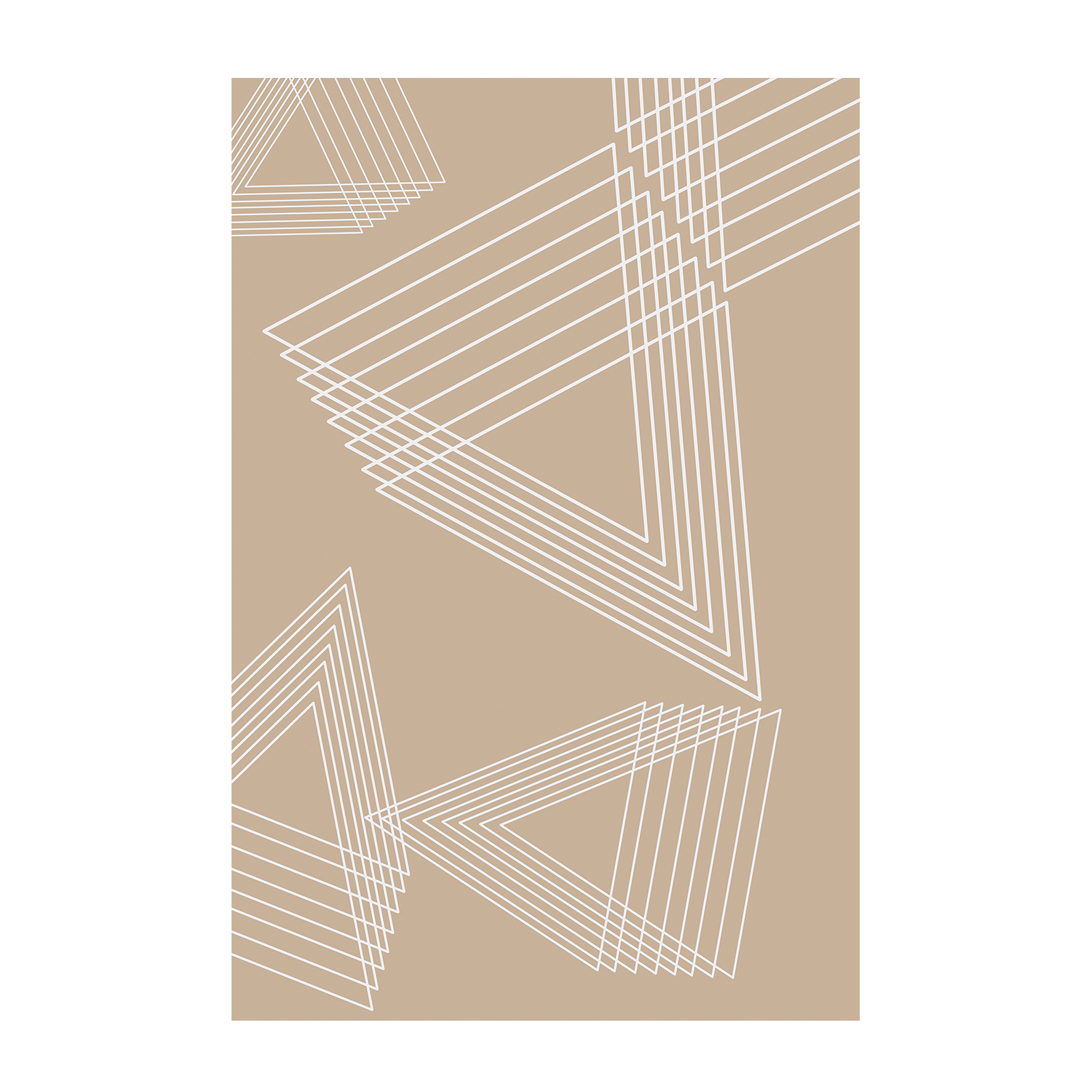 wall-art-print-canvas-poster-framed-Beige Triangle Cluster , By JL Design-1