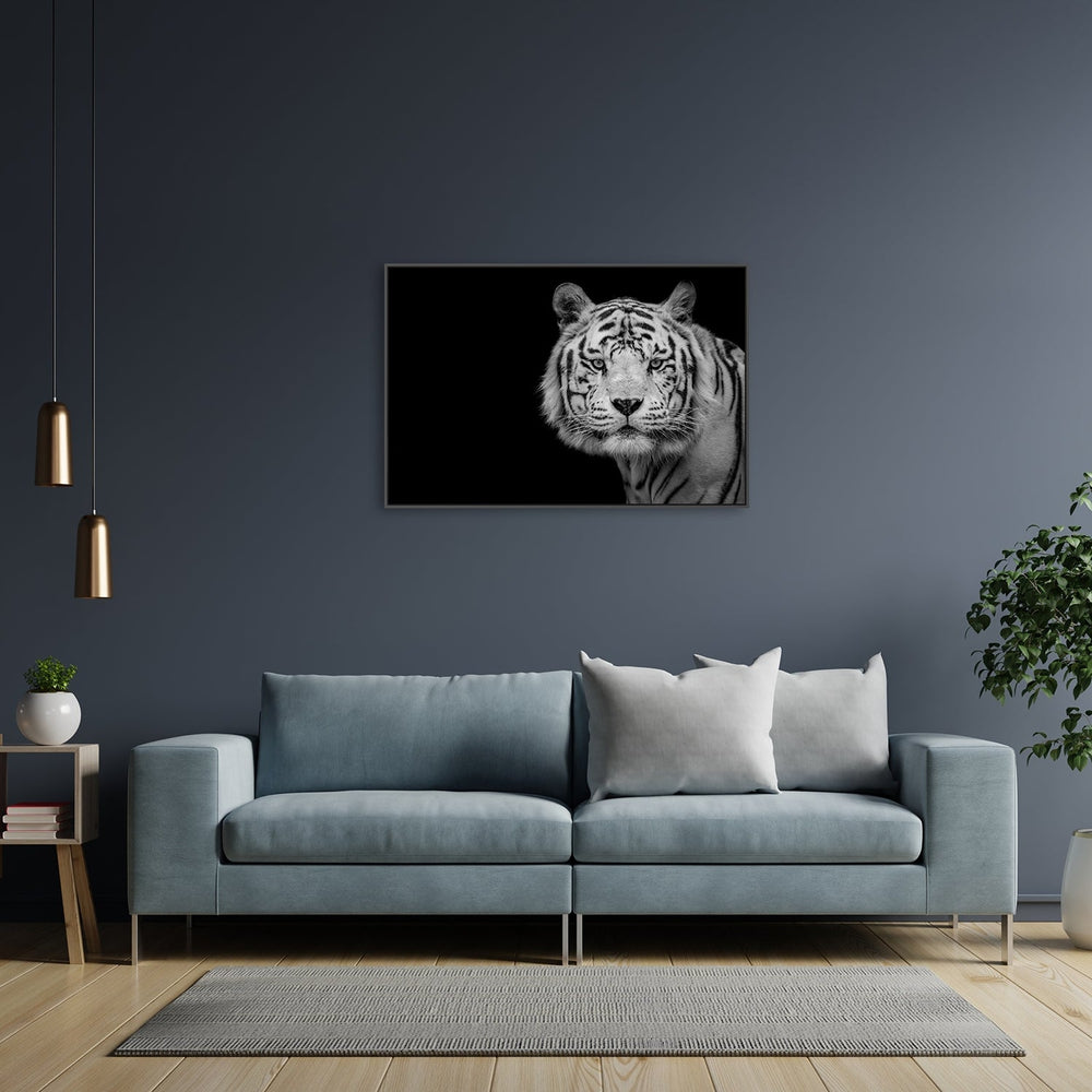 wall-art-print-canvas-poster-framed-Bengal White Tiger, By Nauzet Baez Photography-by-Plus X Studio-Gioia Wall Art