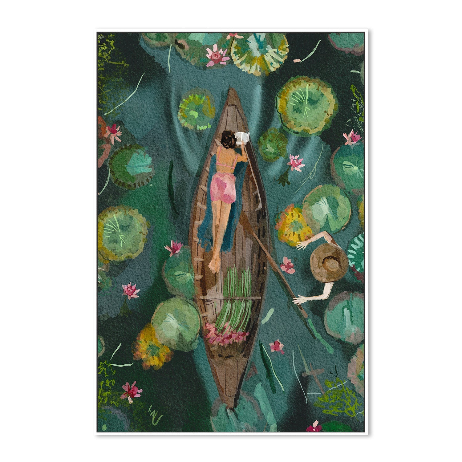 Between the lilies|Canvas Print Poster Wall Art | By Ekaterina