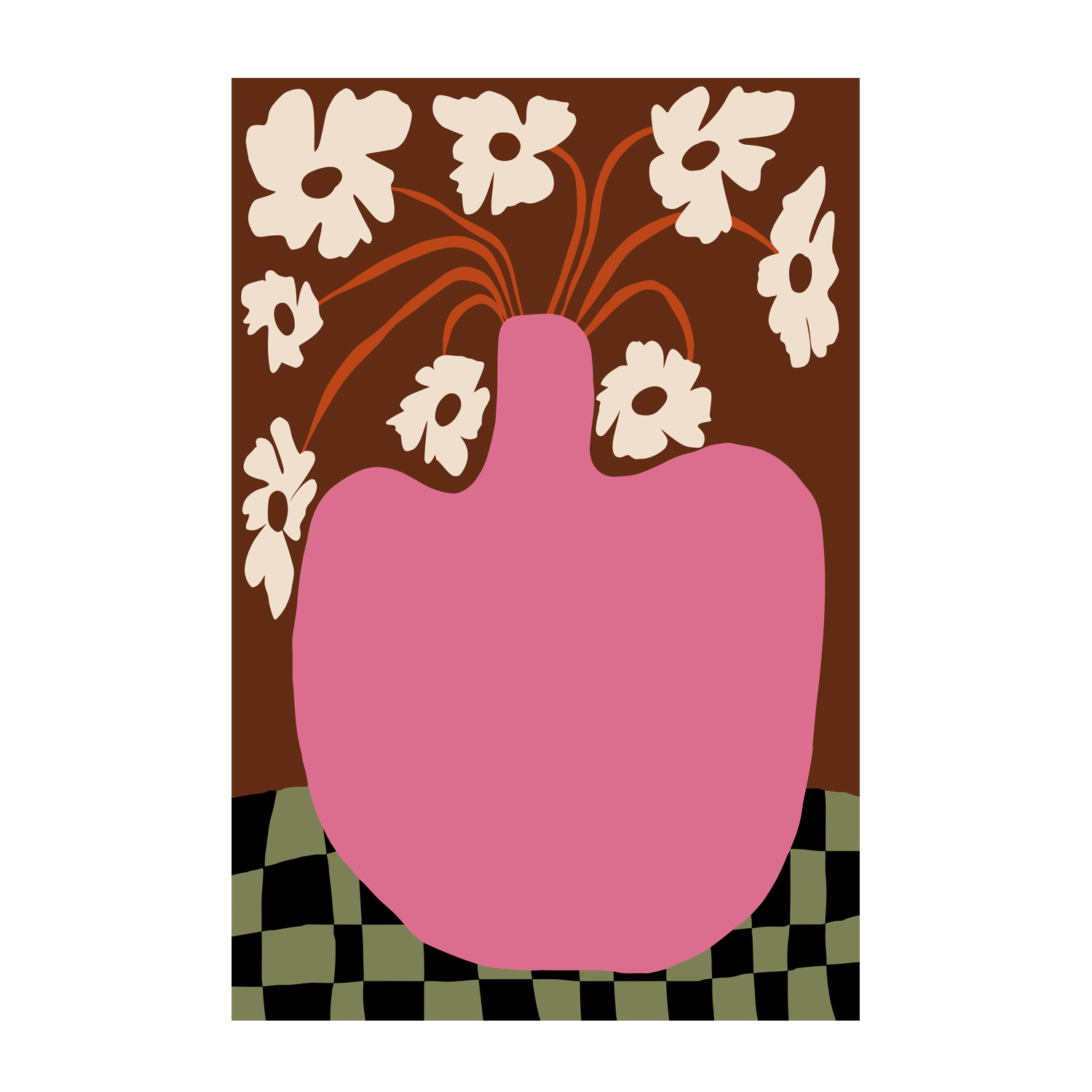 wall-art-print-canvas-poster-framed-Big pot with flower-1