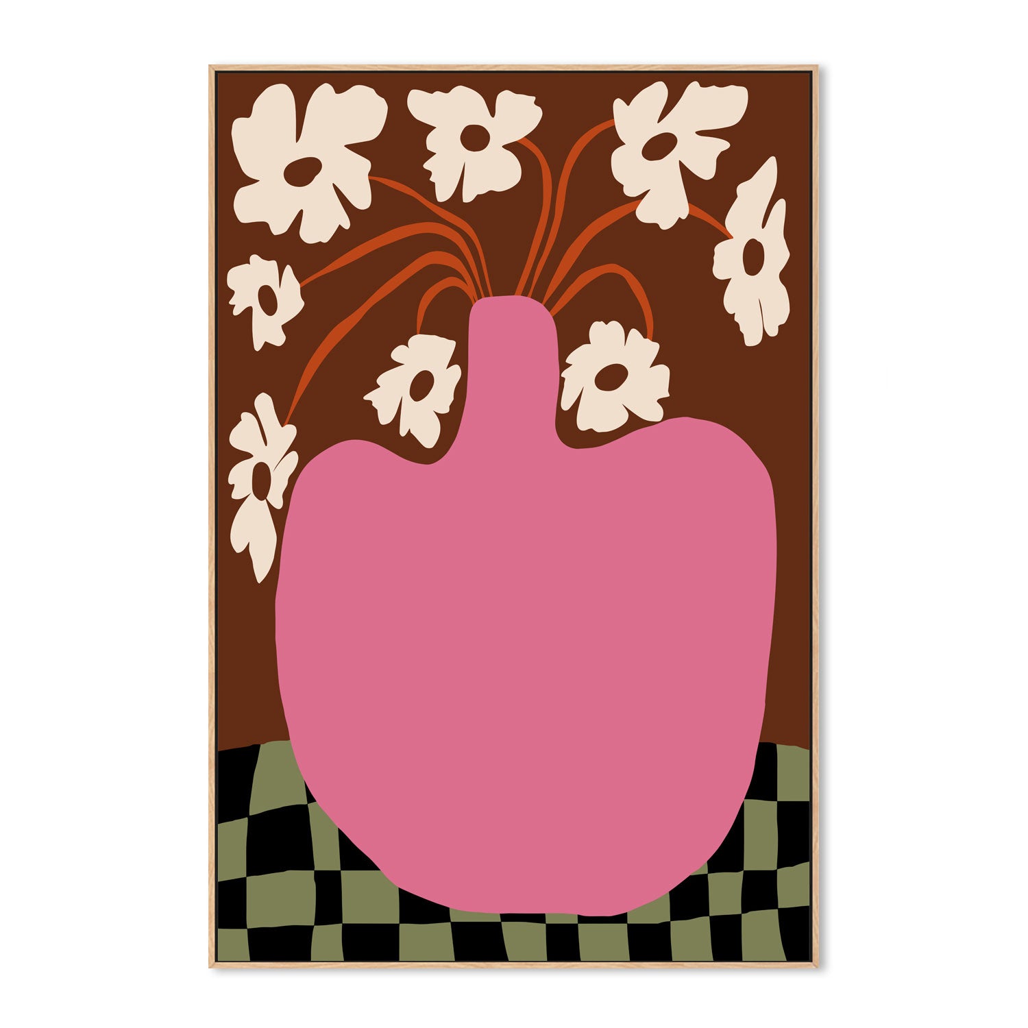 wall-art-print-canvas-poster-framed-Big pot with flower-4