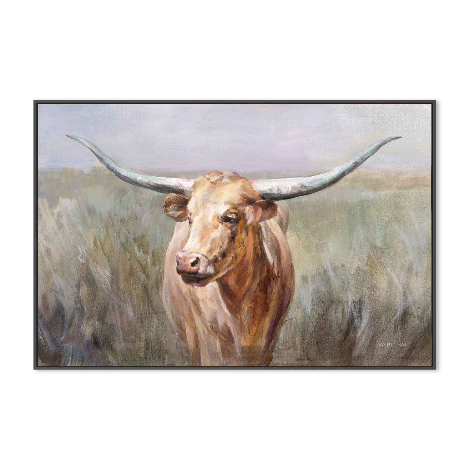 wall-art-print-canvas-poster-framed-Big Sky Longhorn-by-Danhui Nai-Gioia Wall Art